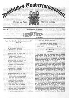 Neue Fränkische Zeitung Sonntag 4. Februar 1849