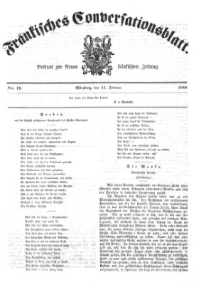 Neue Fränkische Zeitung Sonntag 11. Februar 1849