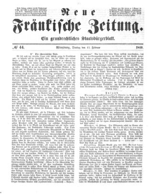 Neue Fränkische Zeitung Dienstag 13. Februar 1849