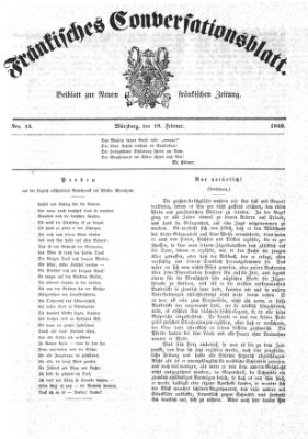 Neue Fränkische Zeitung Sonntag 18. Februar 1849