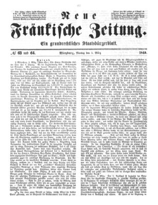 Neue Fränkische Zeitung Montag 5. März 1849