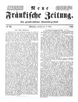 Neue Fränkische Zeitung Samstag 10. März 1849