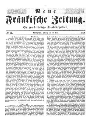 Neue Fränkische Zeitung Dienstag 13. März 1849