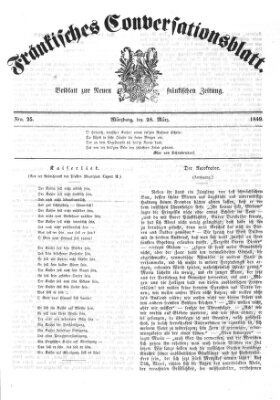Neue Fränkische Zeitung Mittwoch 28. März 1849