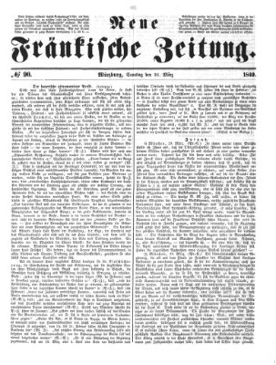 Neue Fränkische Zeitung Samstag 31. März 1849