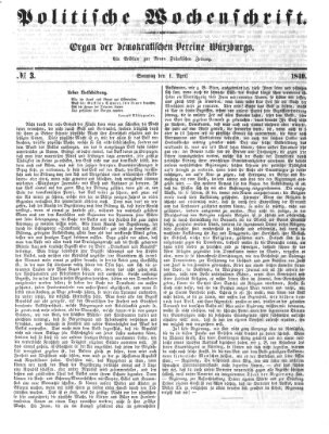 Neue Fränkische Zeitung Sonntag 1. April 1849