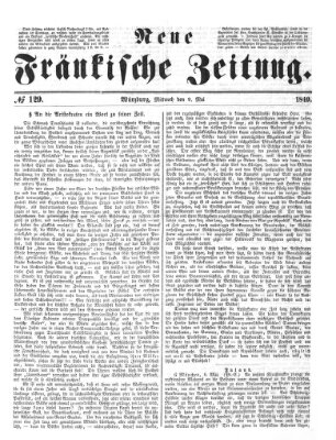 Neue Fränkische Zeitung Mittwoch 9. Mai 1849