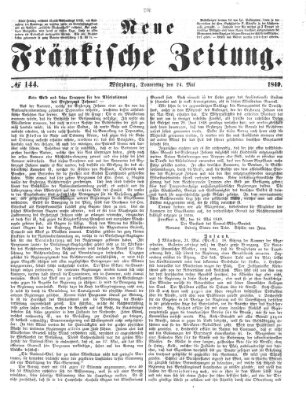 Neue Fränkische Zeitung Donnerstag 24. Mai 1849