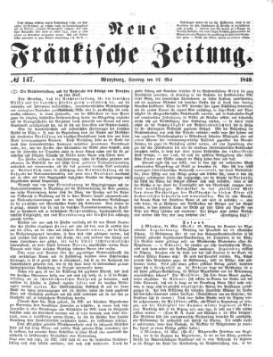 Neue Fränkische Zeitung Sonntag 27. Mai 1849