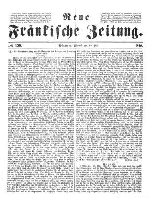 Neue Fränkische Zeitung Mittwoch 30. Mai 1849