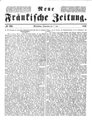 Neue Fränkische Zeitung Donnerstag 7. Juni 1849