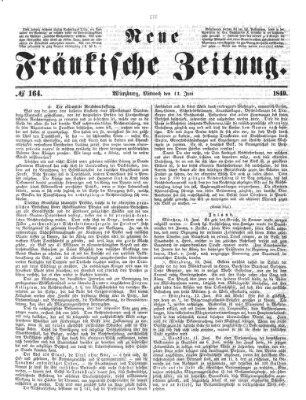 Neue Fränkische Zeitung Mittwoch 13. Juni 1849