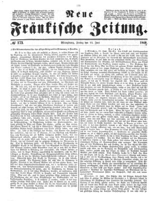 Neue Fränkische Zeitung Freitag 22. Juni 1849