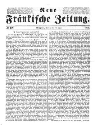 Neue Fränkische Zeitung Mittwoch 27. Juni 1849