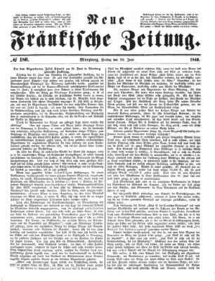 Neue Fränkische Zeitung Freitag 29. Juni 1849