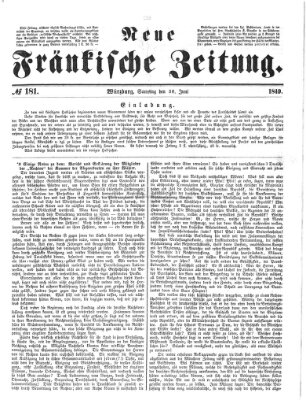 Neue Fränkische Zeitung Samstag 30. Juni 1849