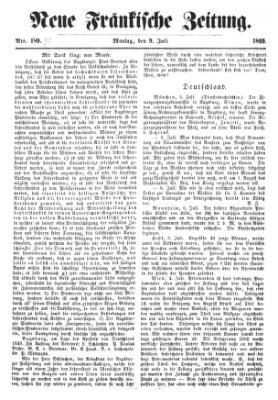 Neue Fränkische Zeitung Montag 9. Juli 1849