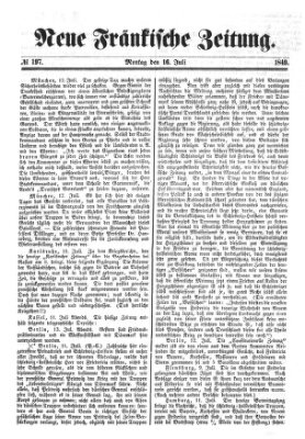 Neue Fränkische Zeitung Montag 16. Juli 1849