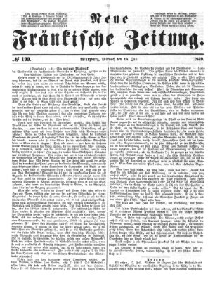 Neue Fränkische Zeitung Mittwoch 18. Juli 1849