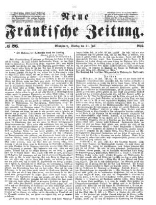 Neue Fränkische Zeitung Dienstag 24. Juli 1849