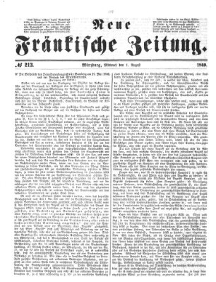 Neue Fränkische Zeitung Mittwoch 1. August 1849