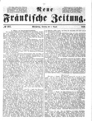 Neue Fränkische Zeitung Sonntag 5. August 1849