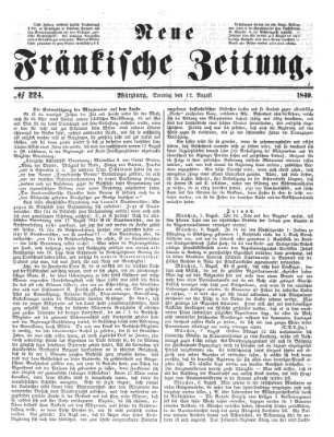 Neue Fränkische Zeitung Sonntag 12. August 1849