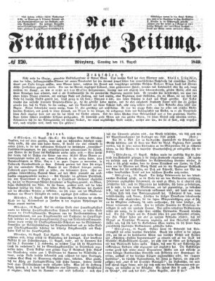 Neue Fränkische Zeitung Samstag 18. August 1849