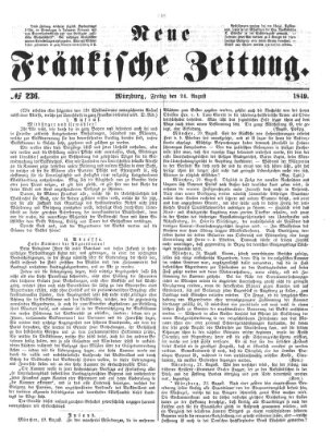 Neue Fränkische Zeitung Freitag 24. August 1849