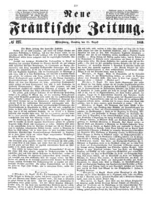 Neue Fränkische Zeitung Samstag 25. August 1849