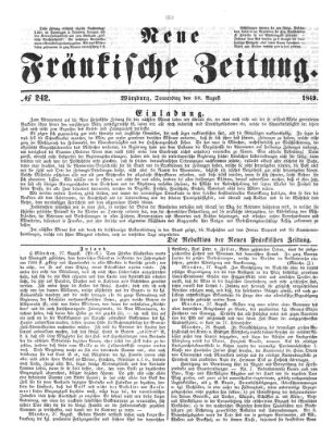 Neue Fränkische Zeitung Donnerstag 30. August 1849