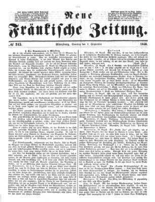 Neue Fränkische Zeitung Sonntag 2. September 1849