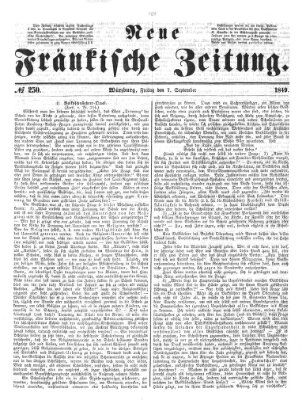 Neue Fränkische Zeitung Freitag 7. September 1849