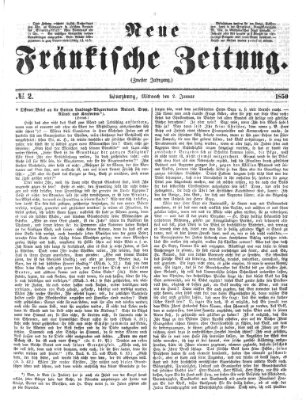 Neue Fränkische Zeitung Mittwoch 2. Januar 1850