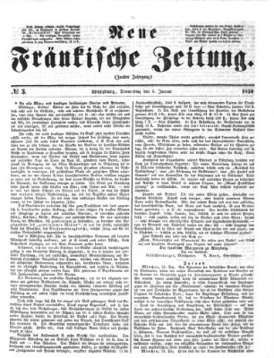 Neue Fränkische Zeitung Donnerstag 3. Januar 1850