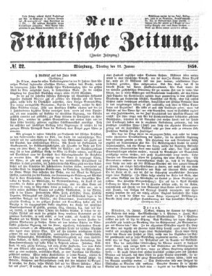 Neue Fränkische Zeitung Dienstag 22. Januar 1850