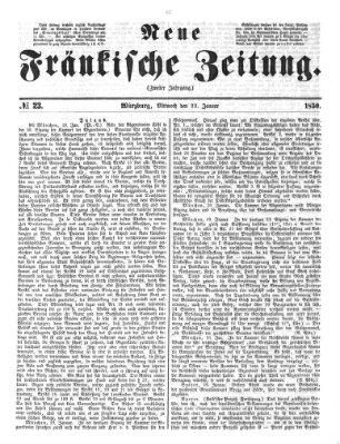 Neue Fränkische Zeitung Mittwoch 23. Januar 1850