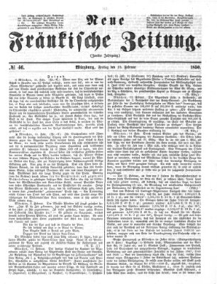 Neue Fränkische Zeitung Freitag 15. Februar 1850