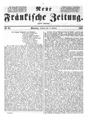 Neue Fränkische Zeitung Sonntag 17. Februar 1850