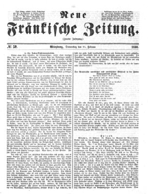 Neue Fränkische Zeitung Donnerstag 21. Februar 1850