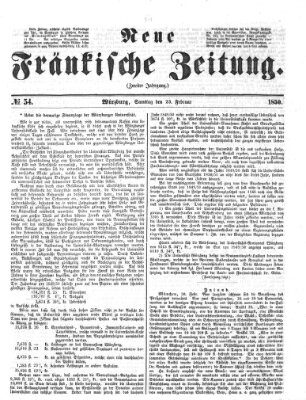 Neue Fränkische Zeitung Samstag 23. Februar 1850