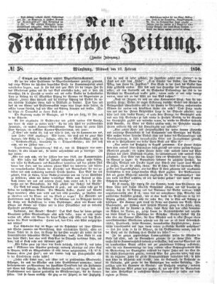 Neue Fränkische Zeitung Mittwoch 27. Februar 1850