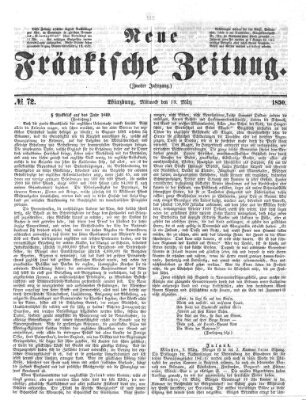 Neue Fränkische Zeitung Mittwoch 13. März 1850