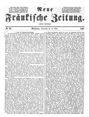 Neue Fränkische Zeitung Donnerstag 14. März 1850