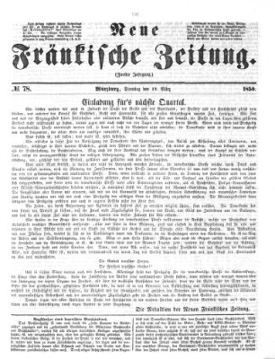 Neue Fränkische Zeitung Dienstag 19. März 1850