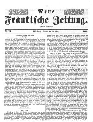 Neue Fränkische Zeitung Mittwoch 20. März 1850