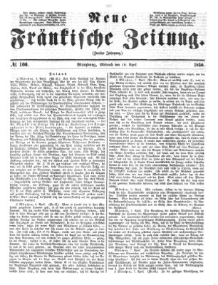 Neue Fränkische Zeitung Mittwoch 10. April 1850