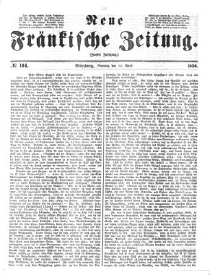 Neue Fränkische Zeitung Sonntag 14. April 1850