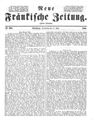 Neue Fränkische Zeitung Donnerstag 18. April 1850