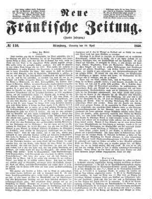 Neue Fränkische Zeitung Samstag 20. April 1850